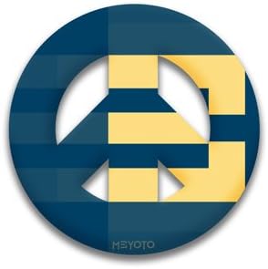 Peace Symbol Removable Sticker of Blue and Buff College Colors By Meyoto LLC