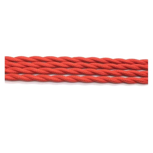 Cable trenzado de tela para lámparas colgantes retro cable de cobre rojo 2 núcleos
