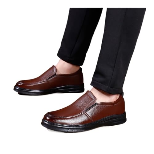 Men's Slip-on dad Casual Leather Shoes Oxfords(Black,9)2