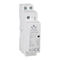 YJYUIU Wechselstromschütz, 2-polig, 25A, AC 220V/240V, 50/60Hz, DIN-Schiene 35mm (OCT25 2NO)