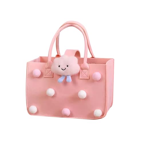 XUEHOU Bolsa de la compra de fieltro, bolsa de la compra, grande, plegable, de fieltro, bolsa de la compra, bolso de la compra, bolso de fieltro, bolso de la compra, bonito color rosa para salir de