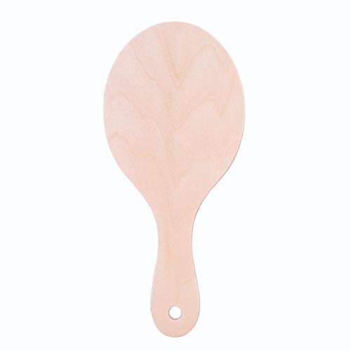 Fushun Hand Mirror, Wood Color Handheld Mirror With Handle,Barbershops, Self Haircut, Hairdressing & Makeup –Vanity Cosmetic Travel Mirror With Handle - Portable & Compact, 3.94" W X 8.82" L #TOP1
