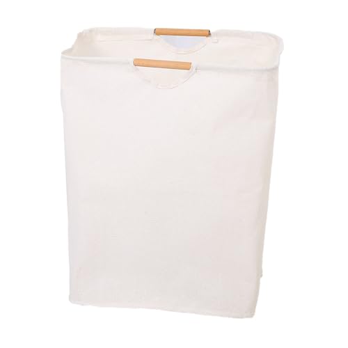 Foldable Cotton Linen Laundry Basket, Minimalist Beige Laundry Bag, Soft Textured Laundry Storage, Sturdy Frame & Portable Design for Home Use