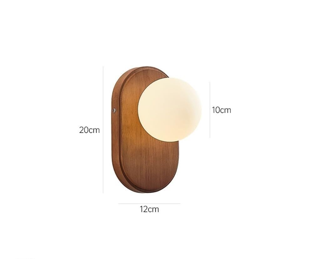 moderna lampada da parete per interni a led Applique da parete in vetro di latte vintage adatta agli affittuari con luce da parete moderna di metà secolo in legno for arredamento rustico da fattoria,