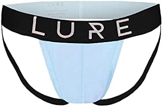 LURE Men's Jocks Underwear - Breathable Cotton Waistband, Gents Hip Comfortable Underpants with Soft Stretch Elastic, Athletic Supporter Undergarment and Jockstrap for Men (M, Icy Blue)