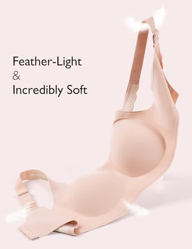 Image of COMFELIE Wireless Bra Seamless Comfort Everyday Bra for Women, Breathable Seamless Bra with Scallop Edges