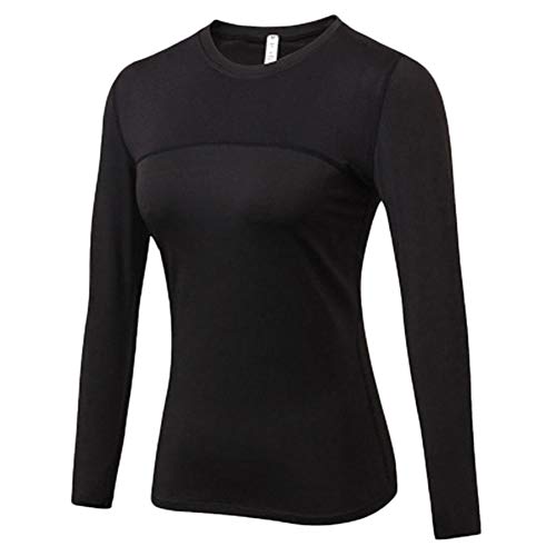Damen Kompressionsshirt Base Layer Langarm Funktionsshirt Oberteile Sport T-Shirt Schwarz XL Damen Kompressionsshirt Base Layer Langarm Funktionsshirt Oberteile Sport T-Shirt Schwarz XL
