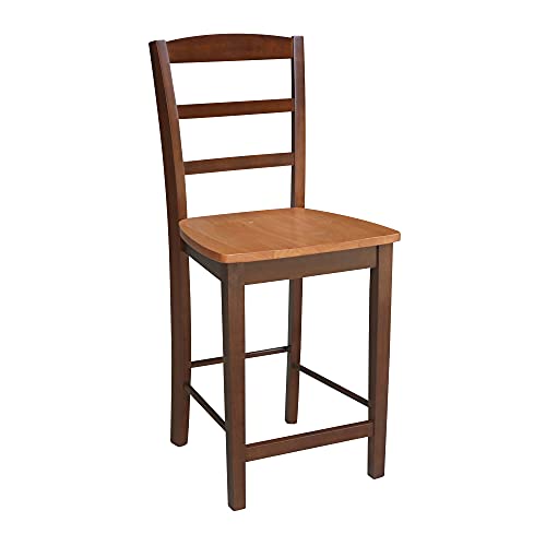 International Concepts Madrid Counterheight Stool, 24-Inch SH, Cinnemon/Espresso