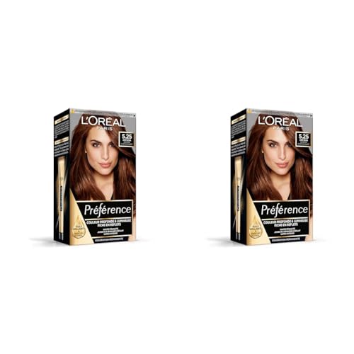 'Oréal Paris Préférence Coloration Permanente Cheveux Nuance : Antigua 5.25 Glacé Lot de 2