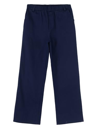 FEESHOW Kids Boys Pull On Casual Uniform Pants Gentleman Formal Dress Pants Straight Slim Trousers for Wedding Party3