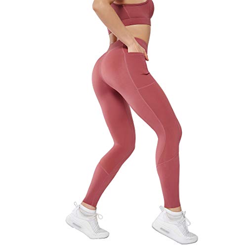 Anturson Fitness Pants for Women,Leggings with Pockets，high Waist Abdomen Leggings and Hip Yoga