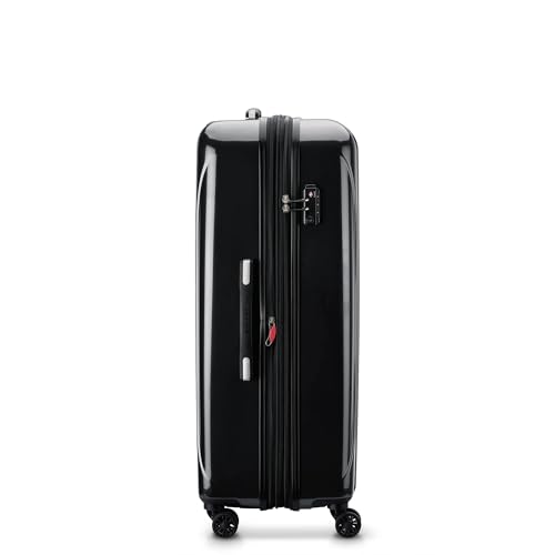 DELSEY PARIS Helium Aero Hardside Expandable Luggage with Spinner Wheels, Black, Checked-Large 28 Inch