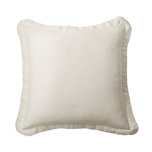 Image of Levtex Home - 100% French Flax Linen - Euro Sham - French Flax Washed Linen - Natural - Sham Size (26x26in.), No Insert