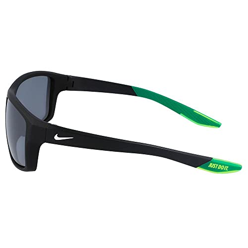 Nike Brazen Fury Rectangular Sunglasses, Matte Black, 60/17/130 + 13