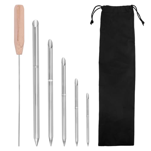 7pcs Rope Splicing Tool Kit, 6-in-1 Stainless Steel FID Tools with Pusher and Storage Bag for Double Braid Eye Rope 1/4