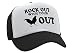 ROCK OUT - funny joke party gag Mesh Trucker Cap Hat, Black