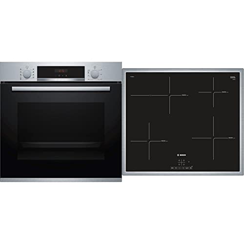 Bosch HBA573BS1 Serie 4 Einbau-Backofen, 60 x 60 cm, Pyrolyse Selbstreinigung, AutoPilot 10 10 Automatikprogramme…