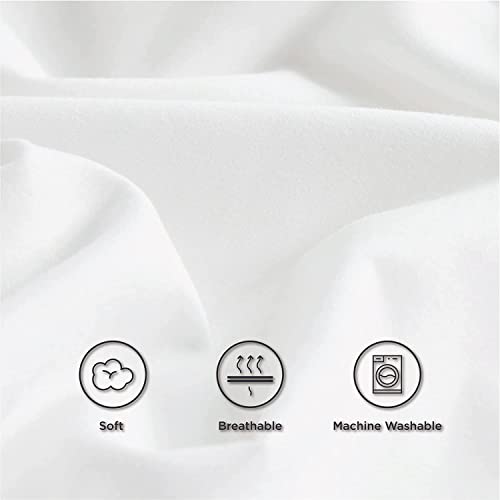 Image of 300 TC Pinch Ruffle 2 Tone Duvet /Razai /Blanket Cover with 2 Pillow Cover- 100% Cotton (Zipper Closure) Razai Cover 3 PC Set, Soft & Lightweight-Double Size White /Pink