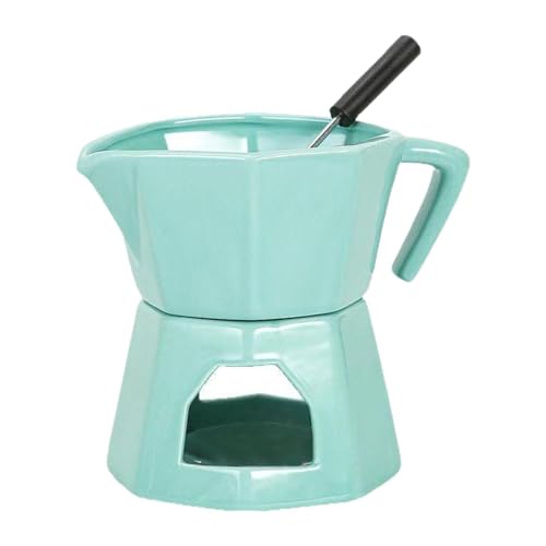predolo Service à fondue au chocolat en porcelaine, 300 ml, vert, de qualité supérieure, pour mariage, fiançailles, fromages et bonbons.
