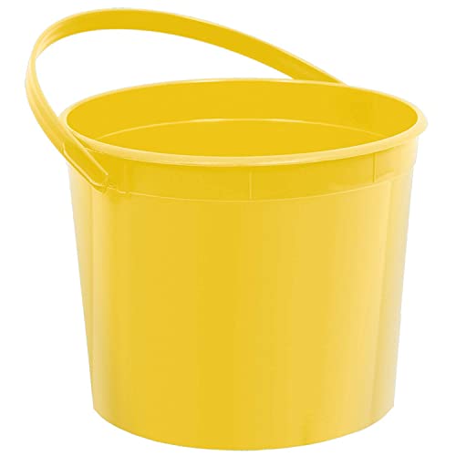 Amscan Yellow Sunshine Plastic Bucket with Handle - 6.25" x 4 1/2", 1 Pc.