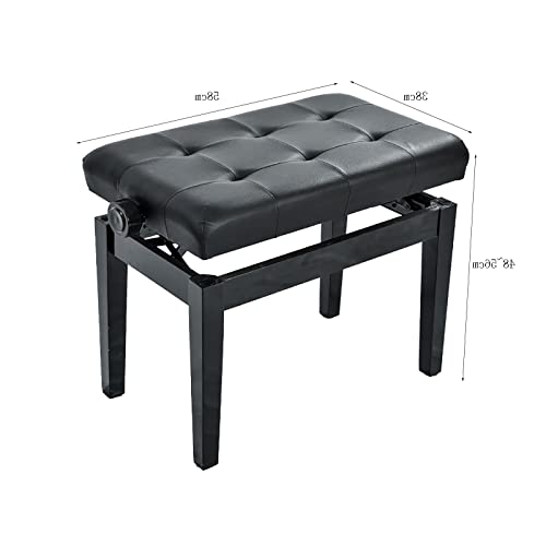 KOIAMVZW Tabouret de Piano en Similicuir, Banc de Piano en Bois Noir, Hauteur réglable, Coussin Doux rembourré avec Cadre en Bois Massif, Robuste et Durable, Convient pour Une Seule Personne - Les Beatles, Paul McCartney, John Lennon, RIngo Starr, George Harrison KOIAMVZW Tabouret de Piano en Similicuir, Banc de Piano en Bois Noir, Hauteur réglable, Coussin Doux rembourré avec Cadre en Bois Massif, Robuste et Durable, Convient pour Une Seule Personne – Image 3