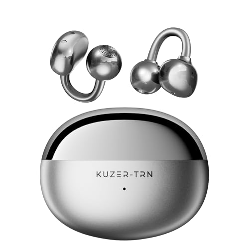 KUZER KT01 Pro Clip-on Earbuds, Open Wireless Bluetooth Headphones with Mic, Not in Ear, Won’t Fall Out, IPX5 Waterproof, 48H Playtime, Ultra-Light for Running, Work & Daily (White)