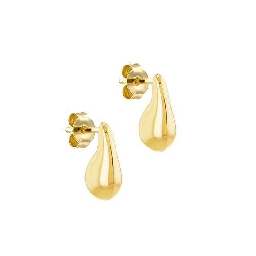 Boucles d'oreilles or jaune d'une finition goutte arrondie haut de gamme