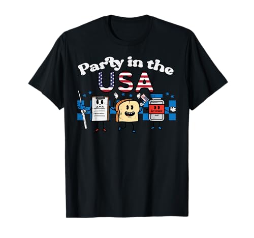 4th July Nurse Party USA Ativan Scrub Top Patriot Women Men T-Shirt