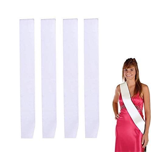 ericotry 4 pezzi in raso bianco fusciacche fai da te tinta unita per la bellezza Pageant matrimonio doccia nuziale festa di compleanno forniture fai da te