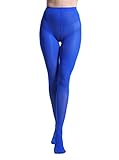 Zioccie 80 Denier Microfibre Tights for Women Soft Semi Opaque Solid Color High Waist Footed Pantyhose (Royal Blue, One Size)
