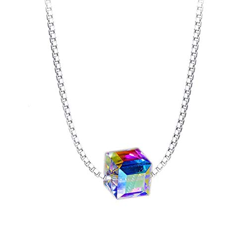 Collier pendentif argent Aurora cristal d'Autriche bijoux de clavicule