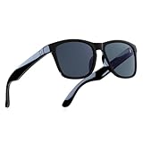 B.N.U.S Polarized Sunglasses for men womens shades- Enhance Color Contrast, HD Vision (High Contrast Nylon Lens, Black Frame/Grey Polarized)