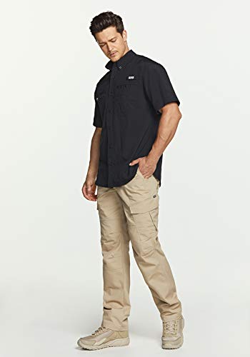 Tsla MOS21 Men'S Performance Fishing Shirt, Upf 50+ Breathable Button Down Shirts, Outdoor Recreation Short Sleeve Shirt thumb #4