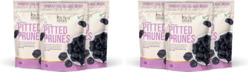 Image of KitchenSmith Pitted Prunes - Pack of 6 (250gm Each) | Rich In Potassium | High In Vitamins And Fiber | No Added Sugar | Moist & Delicious | Dry Fruit