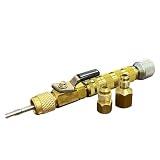 Mastercool 91498 Universal R410A Valve Core Remover/Installer Kit – High-Pressure HVAC Tool with Safety Locking Nut – Includes 1/4' Flare & 5/16” Flare Fittings