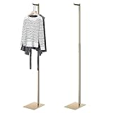 Menkxi 2 Pack Adjustable Single Costumer Clothes Stand Adjustable from 48' to 72' Clothing Display Metal Freestanding Garment Holder Costumer Rack for Large Shop Retail Store(Gold)
