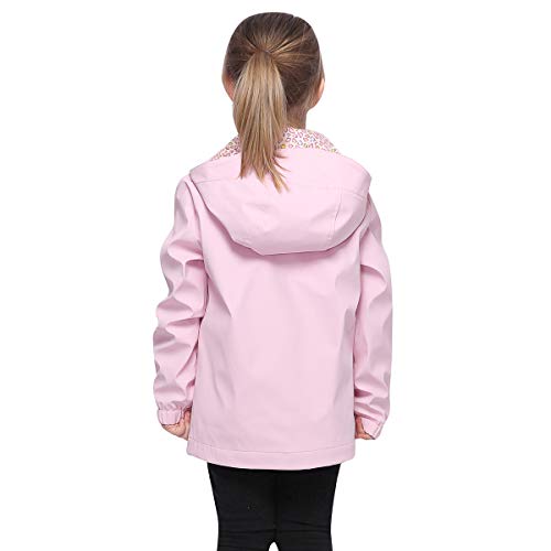 Image of Rokka&Rolla Girls' Rain Jacket Waterproof Rubber Slicker Toddler Raincoat for Little Girls 2T-12