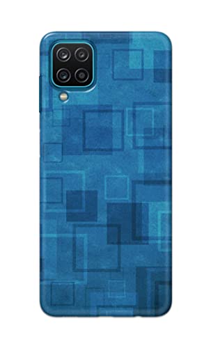 Image of Printed Hard Back Cover Case for Samsung Galaxy A12 Back Cover (Plain Azure Blue) -702