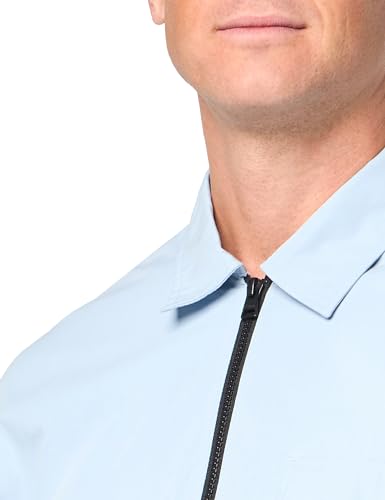 Image of Hugo Men's Cotton Mix Canvas Zip Up Overshirt