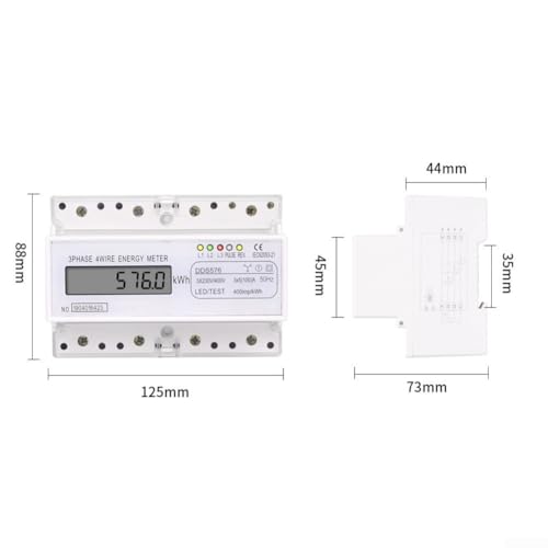 Monitor de electricidad trifásico DAZZLEEX para control de consumo en riel DIN 8