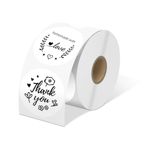 Image of 2'' White Round Thermal Labels, 750pcs Circle Thermal Printer Label, Multi-Purpose for DIY Logo Design, Name /Price Tag, Address, QR Code, 750 Labels /Roll
