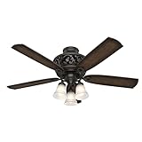 Hunter Fan Company, 59546, 54 inch Promenade Brittany Bronze Ceiling Fan with LED Light Kit and Handheld Remote