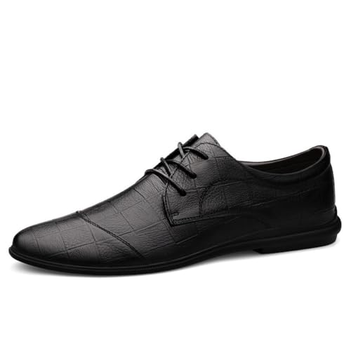 Mens Modern Lace Up Business Oxfords Faux Patent Leather Dress Shoes4