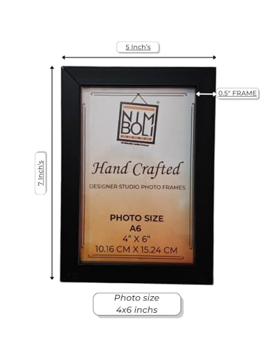 Image of Synthetic Wooden Photo Frame 6x8 Inches | Wall & Tabletop Display with Pre-Installed Hook & Stand | Home & Office Decor Picture Frame (Brown)
