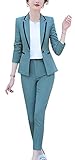 Women's Two Piece Solid Blazer Pantsuits Formal Lady Office Work Suits Casual Business Women Blazers