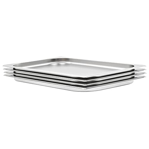 vidaXL Gastronorm GN 1/1 20 mm in acciaio inox antiruggine facile da pulire, lavabile in lavastoviglie, contenitore per alimenti da cucina vassoio per servire cibo porta snack