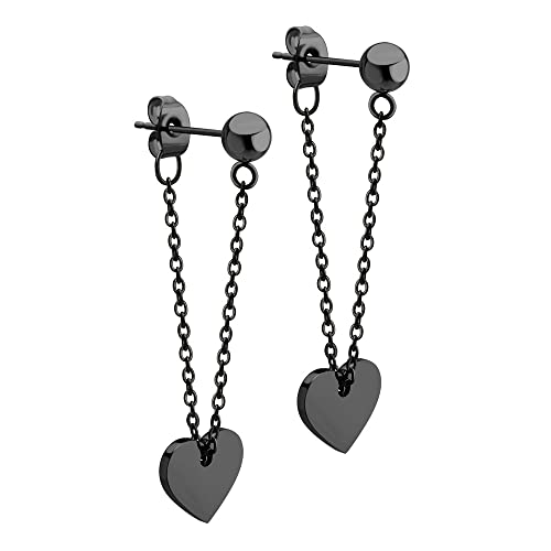 Boucles d'oreilles pendantes cœur acier inoxydable 555Jewelry femme