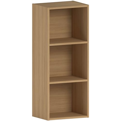 Vida Designs Oxford, Libreria a cubi a 3 Ripiani, in Legno, per esporre e conservare, per Ufficio e Soggiorno, Rovere