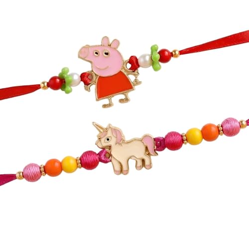 Image of TIED RIBBONS Rakhi for Kids Boy - Set of 2 Premium Designer Rakhi for Kids Boys Baby Brother with Roli Chawal - for Rakshabandhan