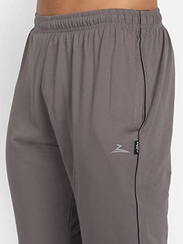 Image of Zeffit Men's Slim Fit Track Pants, Cotton, Elastic Waist, Side Pockets, Running & Gym